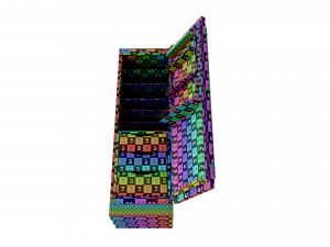 Free-standing refrigerator opened 3D-Modell