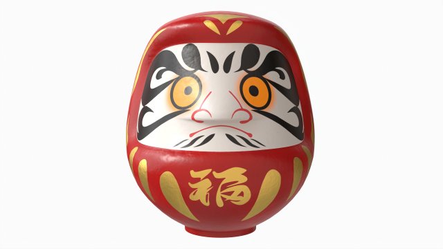 Japanese Daruma Doll Large Modelo 3D .c4d .max .obj .3ds .fbx .stl .blend 