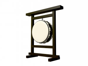 Tamburo giapponese Taiko Ohira appeso Modello 3D