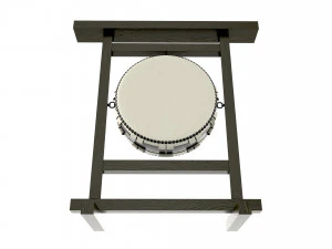 Tamburo giapponese Taiko Ohira appeso Modello 3D