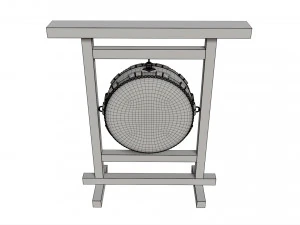 Tamburo giapponese Taiko Ohira appeso Modello 3D