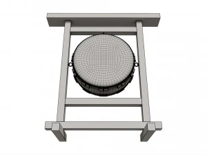 Tamburo giapponese Taiko Ohira appeso Modello 3D