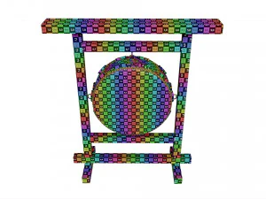 Tamburo giapponese Taiko Ohira appeso Modello 3D