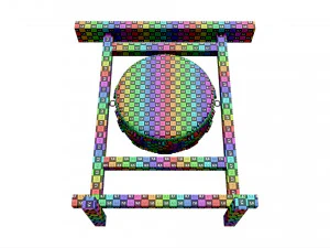 Tamburo giapponese Taiko Ohira appeso Modello 3D