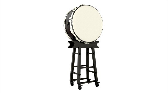 Japanese Taiko Ohira Drum on Stand Modelo 3D .c4d .max .obj .3ds .fbx .stl .blend 
