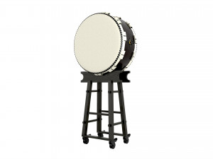 Japanese Taiko Ohira Drum on Stand Modelo 3D