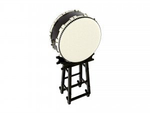 Japanese Taiko Ohira Drum on Stand Modelo 3D