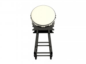 Japanese Taiko Ohira Drum on Stand Modelo 3D