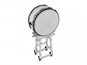 Japanese Taiko Ohira Drum on Stand Modelo 3D