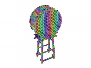 Japanese Taiko Ohira Drum on Stand Modelo 3D