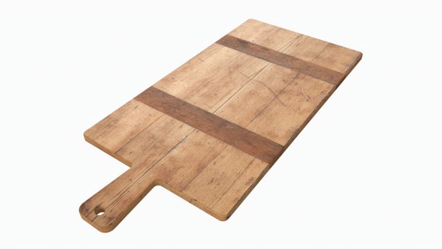 Kitchen Vintage Cutting Board 3D Model .c4d .max .obj .3ds .fbx .stl .blend 
