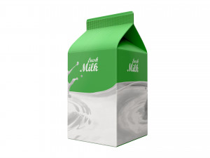 Milk Packaging Box 500 ml Mockup Model 3D
