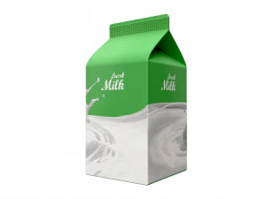 Milk Packaging Box 500 ml Mockup 3D Model