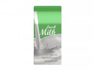 Milk Packaging Box 500 ml Mockup 3D Model