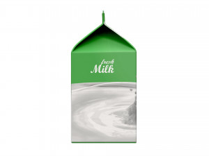 Milk Packaging Box 500 ml Mockup Model 3D