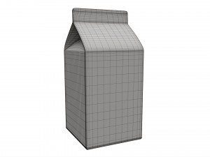 Milk Packaging Box 500 ml Mockup Model 3D