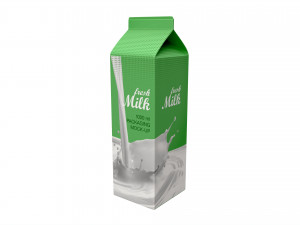 Milk Packaging Box 1000 ml Mockup 3Dモデル