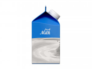 Milk Packaging Box with Cap 500 ml Mockup 01 3D Модель
