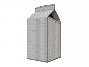 Milk Packaging Box with Cap 500 ml Mockup 01 3D Model