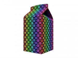 Milk Packaging Box with Cap 500 ml Mockup 01 3D Model