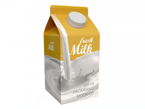 Melkverpakkingsdoos met dop 500 ml Mockup 02 3D Model