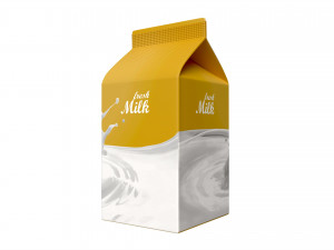 Milk Packaging Box with Cap 500 ml Mockup 02 3D मॉडल
