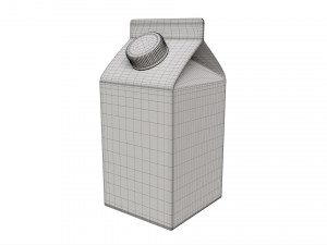 Milk Packaging Box with Cap 500 ml Mockup 02 3D मॉडल