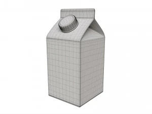Milk Packaging Box with Cap 500 ml Mockup 02 3D Model