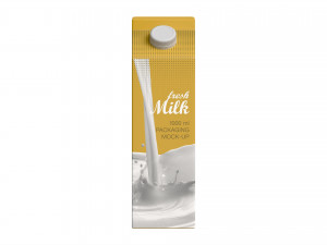 Milk Packaging Box with Cap 1000 ml Mockup Modèle 3D