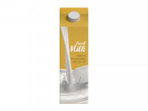 Milk Packaging Box with Cap 1000 ml Mockup 3D Model