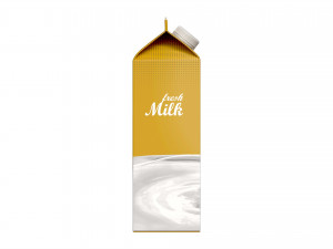 Milk Packaging Box with Cap 1000 ml Mockup Modèle 3D