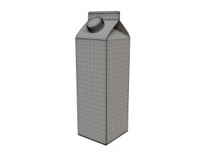 Milk Packaging Box with Cap 1000 ml Mockup Modèle 3D
