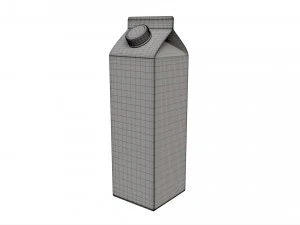 Milk Packaging Box with Cap 1000 ml Mockup 3D Model