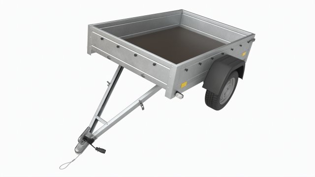 Single axle car trailer Modelo 3D .c4d .max .obj .3ds .fbx .stl .blend 