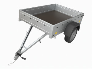 Single axle car trailer Modello 3D