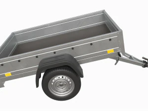 Single axle car trailer 3D Model