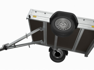 Single axle car trailer Modelo 3D