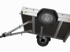 Single axle car trailer 3D Model