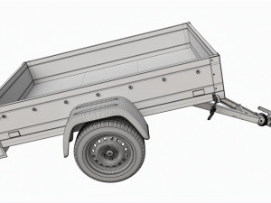 Single axle car trailer Modelo 3D