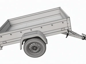 Single axle car trailer 3D Model