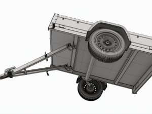 Single axle car trailer Modelo 3D