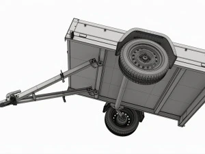 Single axle car trailer 3D Model