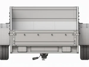 Single axle car trailer 3D Model