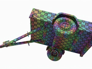 Single axle car trailer Modelo 3D
