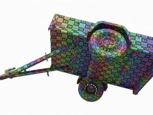 Single axle car trailer 3D Model