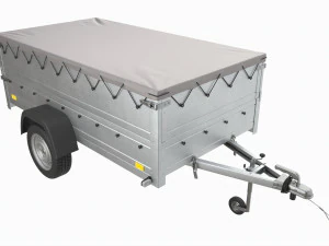 Single axle car trailer with extra walls cover jockey wheel extended 3D Model