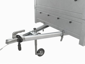 Single axle car trailer with extra walls cover jockey wheel extended 3Dモデル