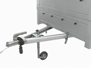 Single axle car trailer with extra walls cover jockey wheel extended 3D Model
