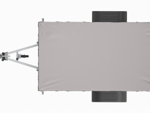 Single axle car trailer with extra walls cover jockey wheel extended 3Dモデル