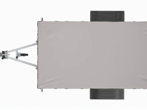 Single axle car trailer with extra walls cover jockey wheel extended 3D Model